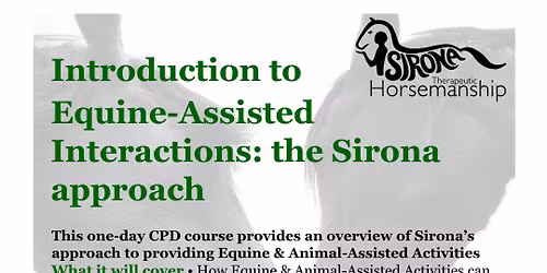Introduction to Equine- Assisted Interactions - The Sirona Approach