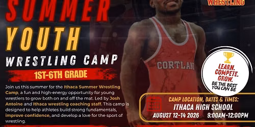 Ithaca Summer Wrestling Camp for 1st-6th grade