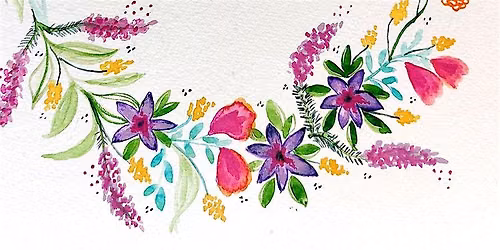 Aquarellmalerei mit Stefanie Treiber - Kr\u00e4nze, Blumen, Bl\u00e4tter | Workshop