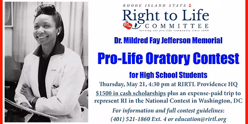Pro-Life Oratory Contest for High School Students