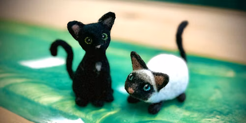 Needle Felted Cats for Beginners - $50 - July 8th