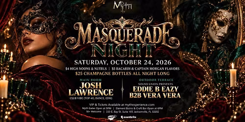 Saturday Night at Myth Nightclub - Masquerade Night | 10.24.26