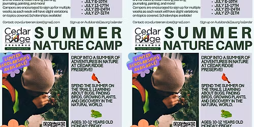 Summer Nature Camp at Cedar Ridge Preserve