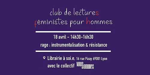 Club de lectures f\u00e9ministe pour hommes avec le collectif Nous sommes