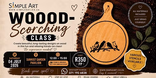 Wood Scorching- Sunkist Garden Pavilion, KEMPTON PARK 