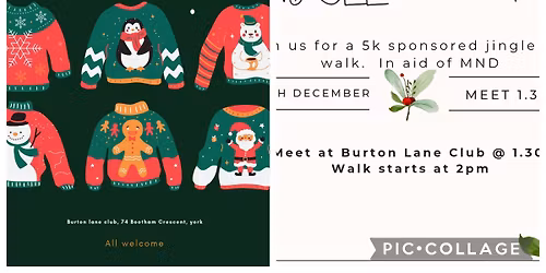 Charity Christmas jumper party & Jingle bell sponsored 5k walk