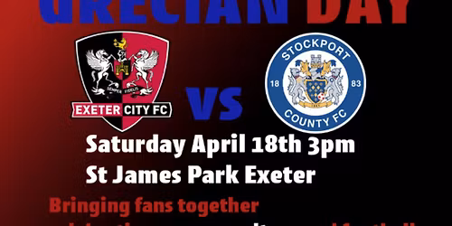 GRECIAN DAY \ud83c\uddec\ud83c\uddf7\ud83d\udd34\u26aa\ufe0f Helping celebrate 125 years of Exeter city fc 