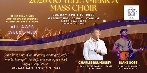 2026 GO TELL AMERICA MASS CHOIR EVENT AND REHEARSALS
