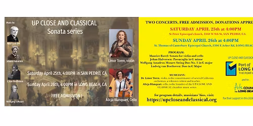 Violin & Cello Sonatas - UP CLOSE AND CLASSICAL duet