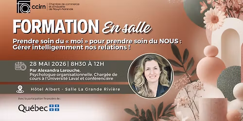 Formation | Prendre soin du \u00ab moi \u00bb pour prendre soin du NOUS : G\u00e9rer intelligemment nos relations !