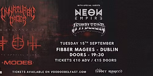 Unnatural Order + Modes with support from If It Bleeds & Neon Empire!