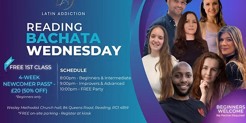 Reading Bachata Wednesdays | FREE First Class + Social Party