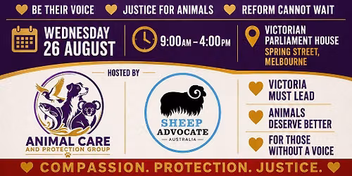 Peaceful Protest on Parliament Steps - Animal Care and Protection