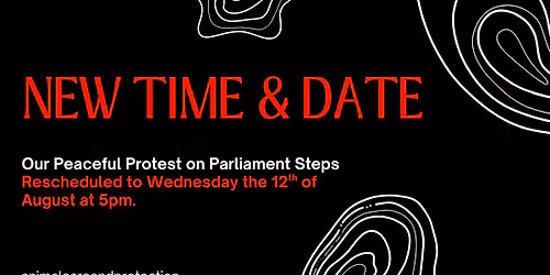 NEW TIME AND DATE: Peaceful Protest on Parliament Steps