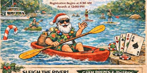Santa Splashdown Poker Paddle \u2013 Christmas in July River Run