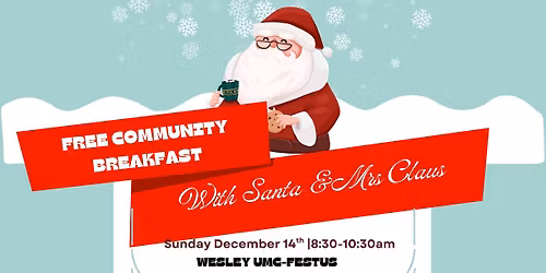Free Community Breakfast with Santa and Mrs Claus