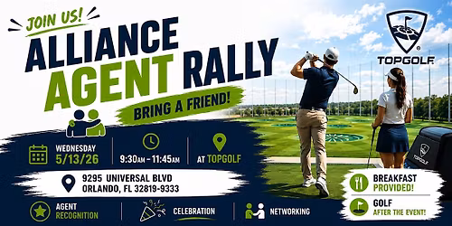 Join us for The Alliance Agent Rally at Top Golf!