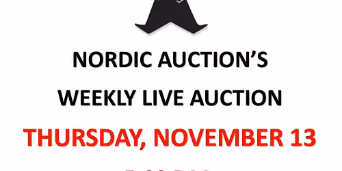 LIVE CONSIGNMENT AUCTION (Nov. 13) @Nordic Auction