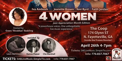 4 Women LIVE \u2013 A Jazz Appreciation Month Experience | One Stage. Four Power