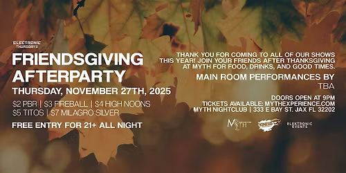 Electronic Thursdays Presents: Friendsgiving | 11.27.25