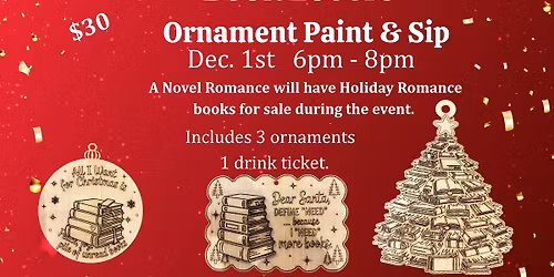Book Lovers Ornament Paint & Sip