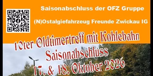 10. Oldtimertreff mit Kohlebahn OFZ Saisonabschluss 2026