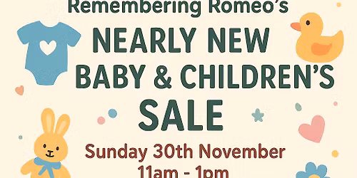Remembering Romeo\u2019s Nearly New Baby & Children\u2019s Table Top Sale
