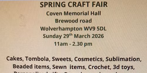 Coven memorial hall craft fair