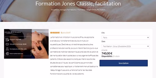 Formation Jones Classic, facilitation
