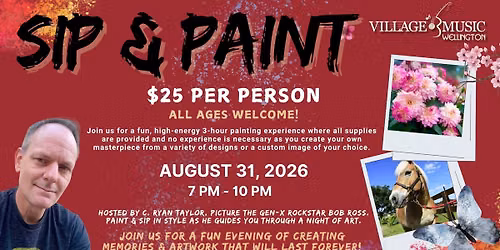 SIP & PAINT \ud83c\udfa8 \ud83c\udf77 at the Village Music Caf\u00e9!!