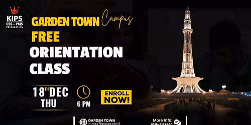 Free CSS-PMS Orientation Class Garden Town Lahore Campus