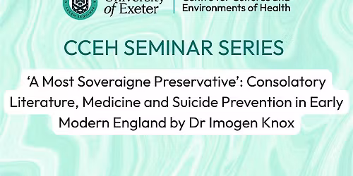 Consolatory literature and suicide prevention in early modern england