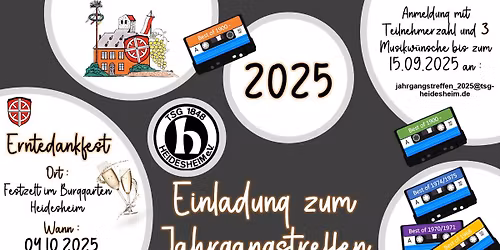 TSG-Jahrgangstreffen 2025 am Heidesheimer Erntedankfest