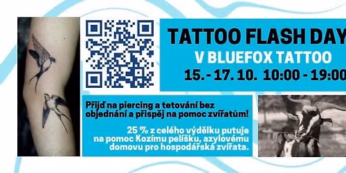 FLASH DAY na pomoc zv\u00ed\u0159at\u016fm v Bluefox Tattoo studiu