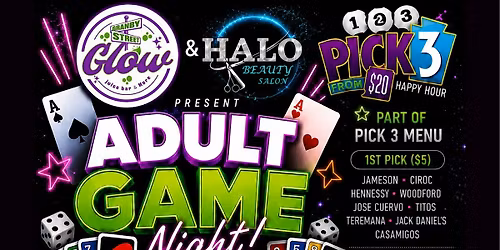 ADULT GAME NIGHT \u2728 Presented by Granby  St. Glow Bar & Halo Beauty Salon