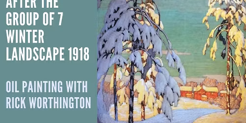 WINTER LANDSCAPE WITH PINK HOUSE 1918. AFTER THE GROUP OF 7 LAWREN HARRIS