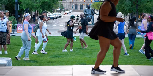 Spooky Line Dancing in Public Square