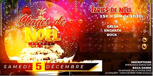 STAGES de NOEL  SPECIAL D\u00e9butants SALSA BACHATA ROCK