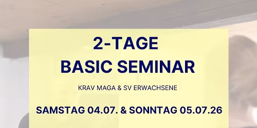 2-Tage Krav Maga & SV Basic Seminar Erwachsene
