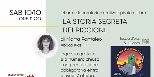 Lettura e laboratorio creativo ispirato a "La storia segreta dei piccioni"