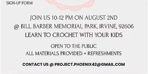 Crochet Workshop For Mom and Kids!