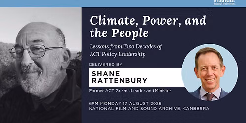Dr Hugh Saddler Memorial Lecture 2026 | Shane Rattenbury