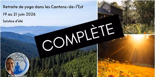 Retraite de yoga Cantons-de-l\u2019Est - 19 au 21 juin 2026