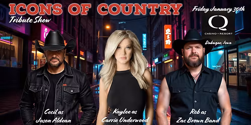 Tributes to Jason Aldean - Carrie Underwood and Zac Brown Band LIVE at Q Casino Dubuque Iowa