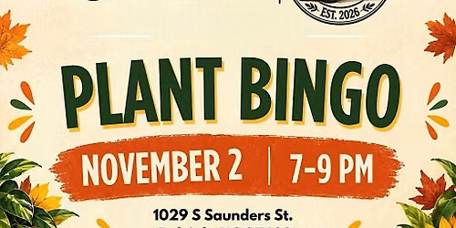 Plant Bingo @ Sunflowers Cafe