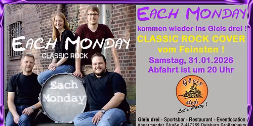 EACH MONDAY - live - CLASSIC ROCK COVER
