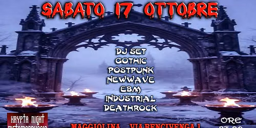 Sabato 17 Ottobre - Krypta \u2736 Metamorphosis - Postpunk-Goth-80'-90'-Newwave \/\/Zoobar -Roma