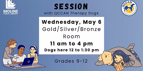 Half-Day Study Session with QCCAN Therapy Dogs