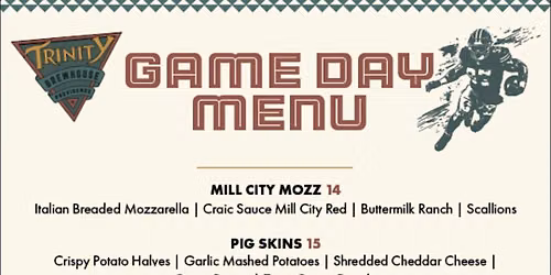 NFL Game Day Specials @ Trinity Brewhouse