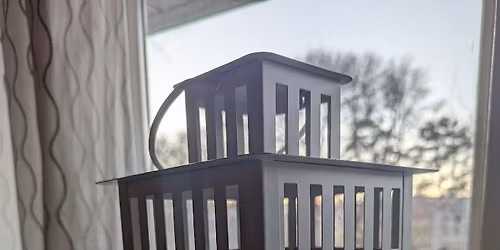 Colorful Glass Mosaic: Candle Lantern or Table Lamp - White Bear Lake